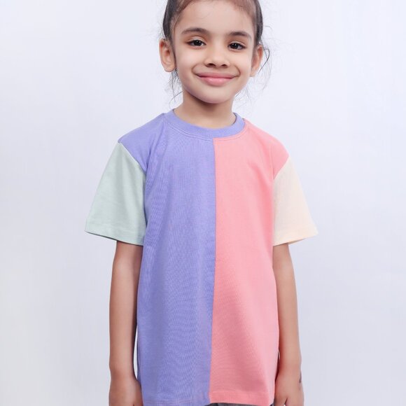 Unisex Colorblock T Shirt for Kids - Picture 4 of 4